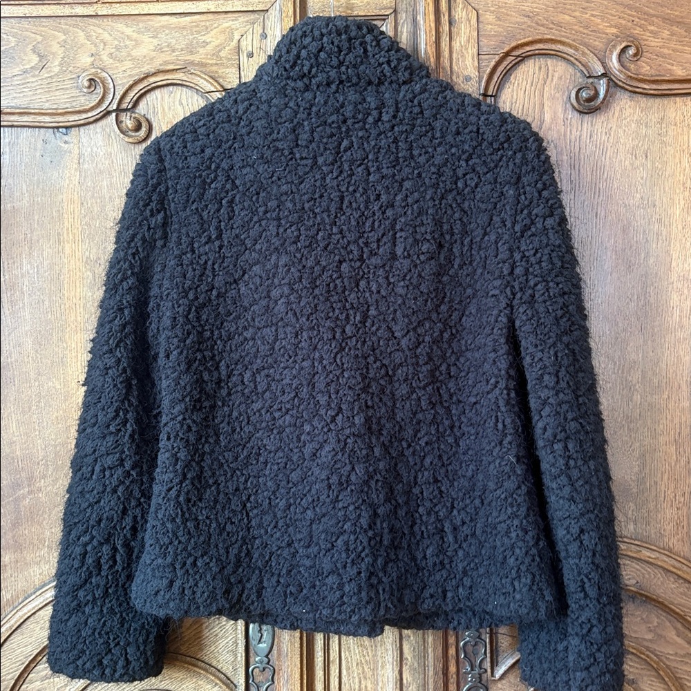 SANCTUARY Teddy Bear Shearling Moto Jacket – Black – Size Small - Picture 8 of 13